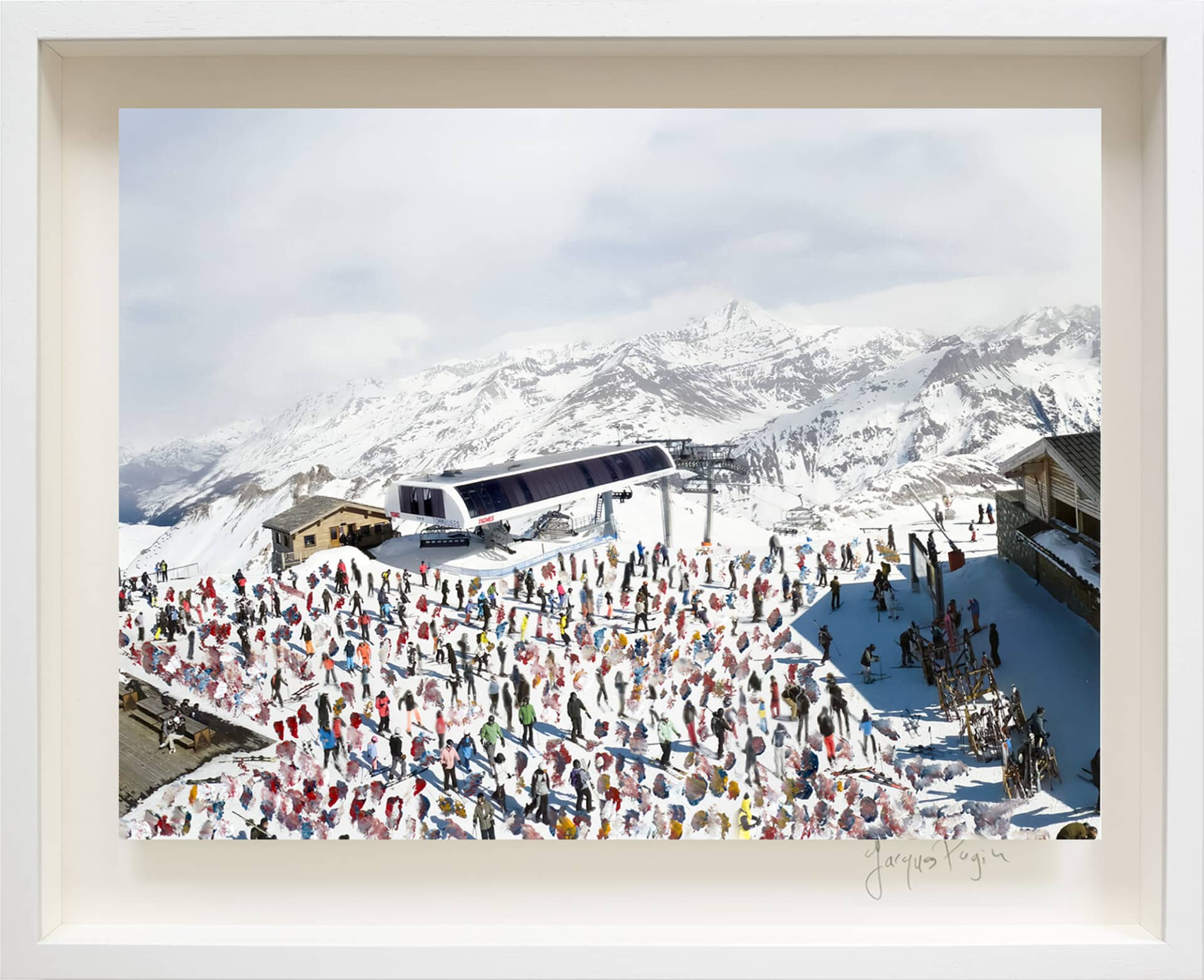 187_38x50cm-tignes-jacques-pugin-encadre  La montagne assiégée N°187, Tignes (Webcam), France, oeuvre 38 x 51cm, cadre 51x63cm, pièce unique

